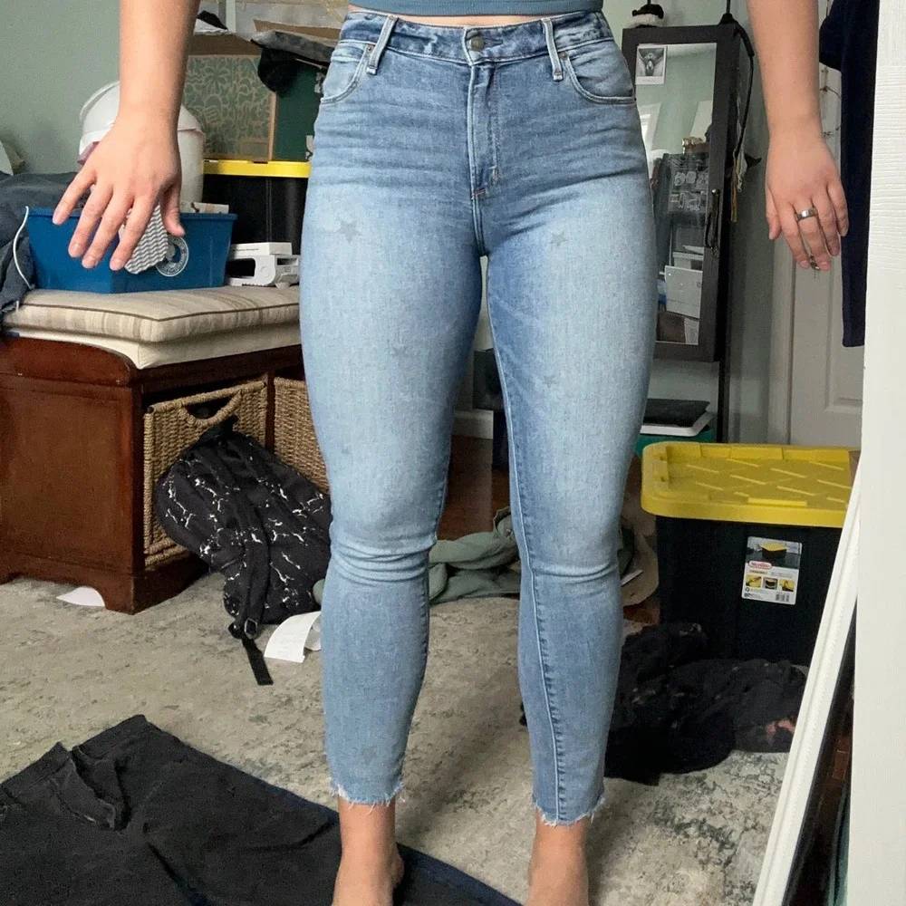 Abercrombie & Fitch Simone High Rise Ankle Star Print Skinny Jeans 28L - Picture 7 of 10